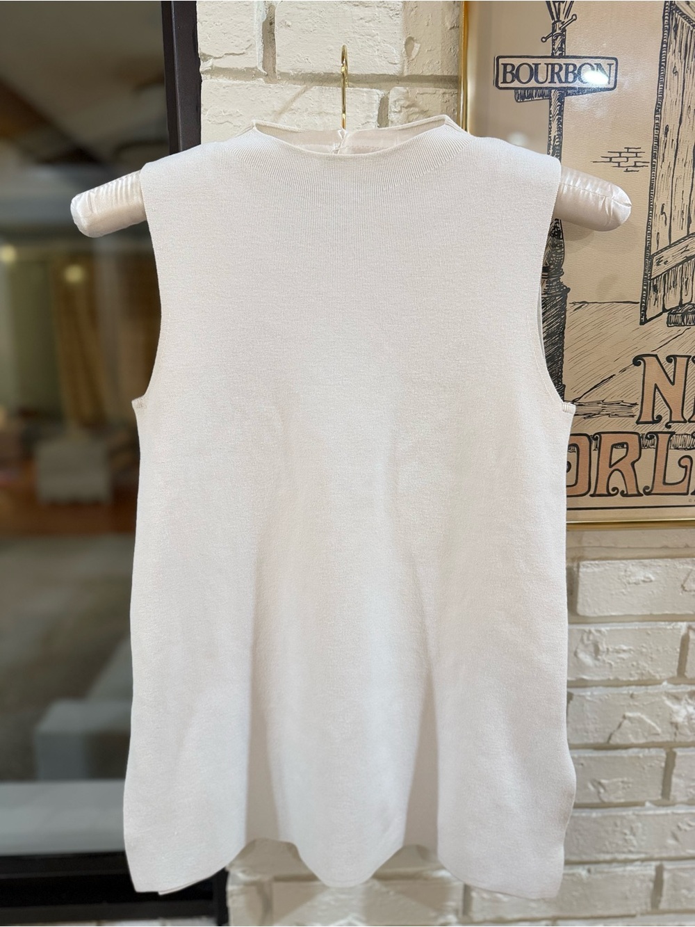 MM Lafleur Cream Sleeveless Knit Shell
